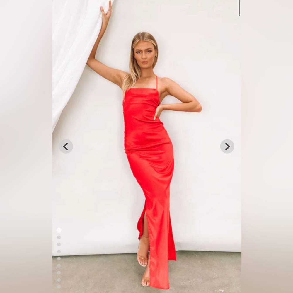 Beginning Boutique Red Silk Dress